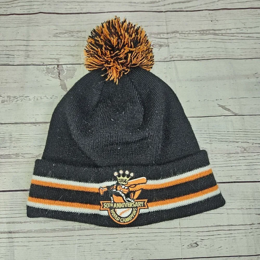 Baltimore Orioles 50th Anniversary 1966 World Champions Pom Beanie